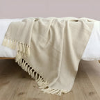 Herringbone Tassel Knit Blanket — product detail view
