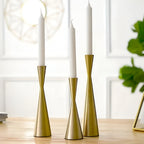Sleek Nordic Brass Waist Candlestick| 3pcs Set — main product photo