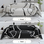 Abstract Line Reversible Chenille Sofa Cover