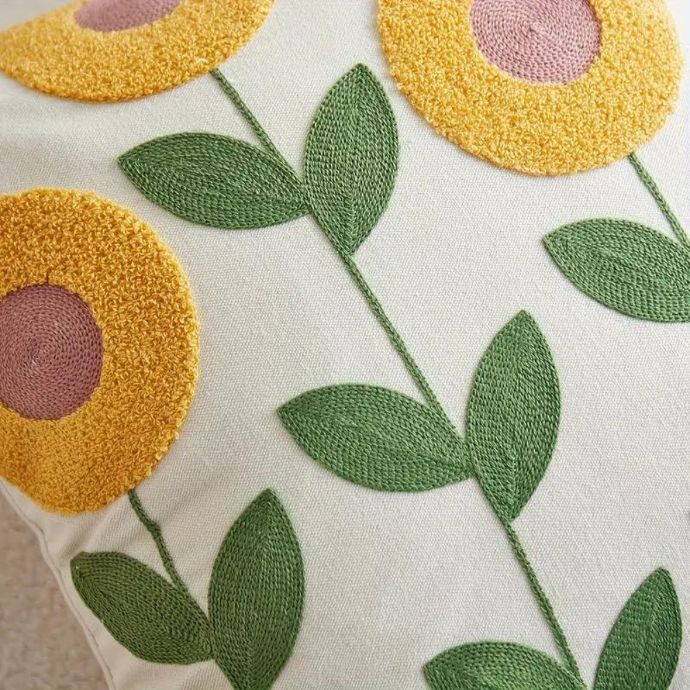 Elegant Plant Patterned Cushion Cover — lifestyle shot
