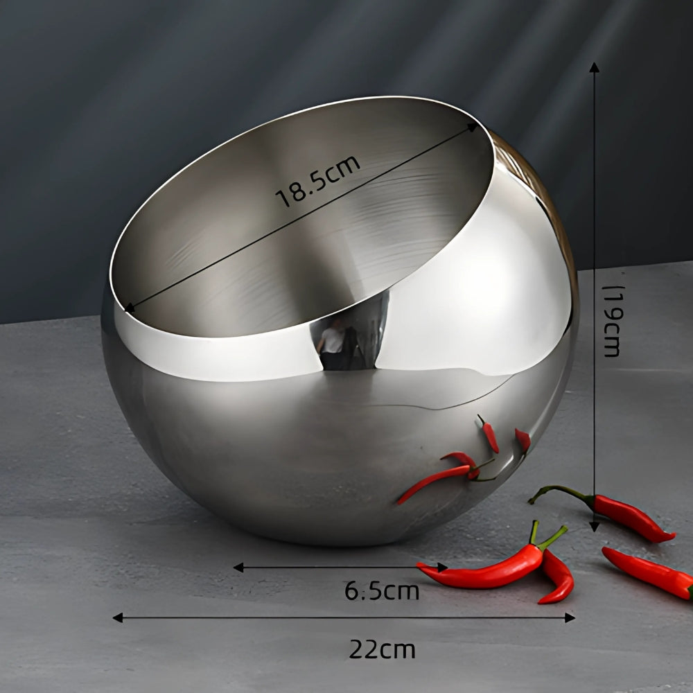 Modern Arc Steel Fruit Bowl — alternate angle view