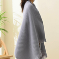 Pure Cotton Waffle Shawl Bath Towel — product close-up