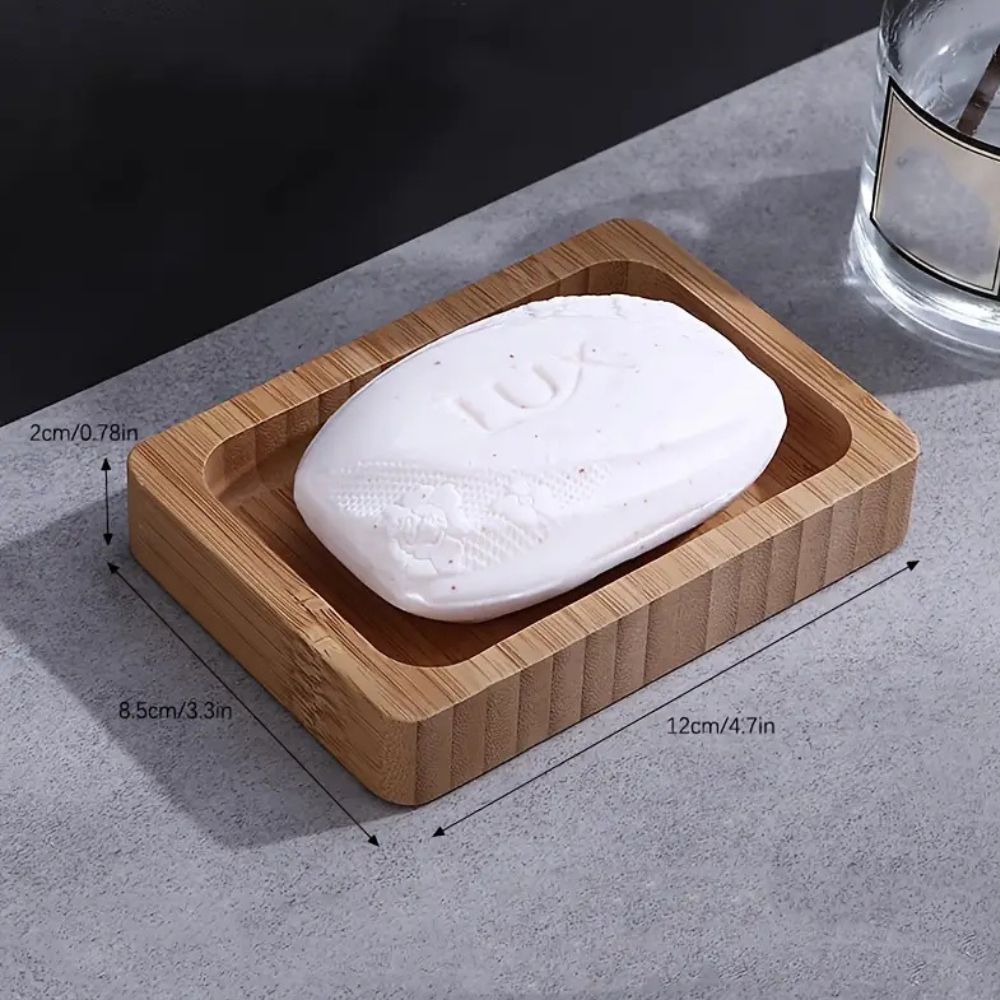 Natural Wooden Soap Dish — product in use