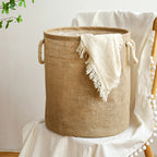 Cotton Linen Waterproof Foldable Laundry Basket — alternate angle view