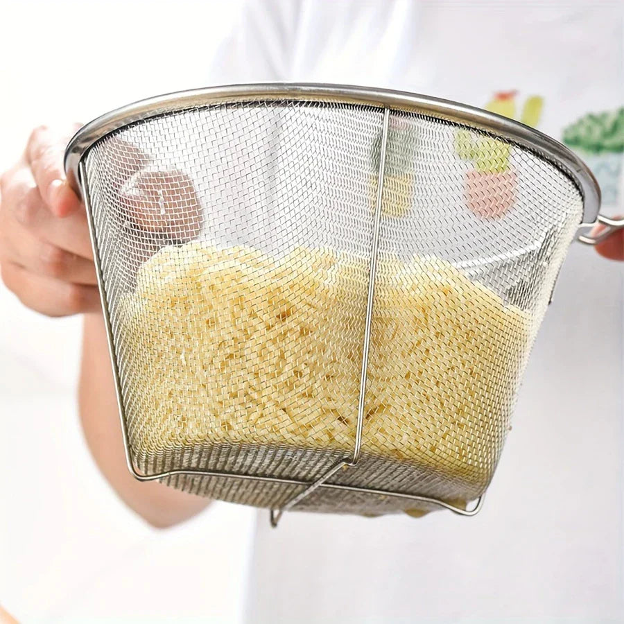 Strain Well All-Purpose Mesh Colander — product in use