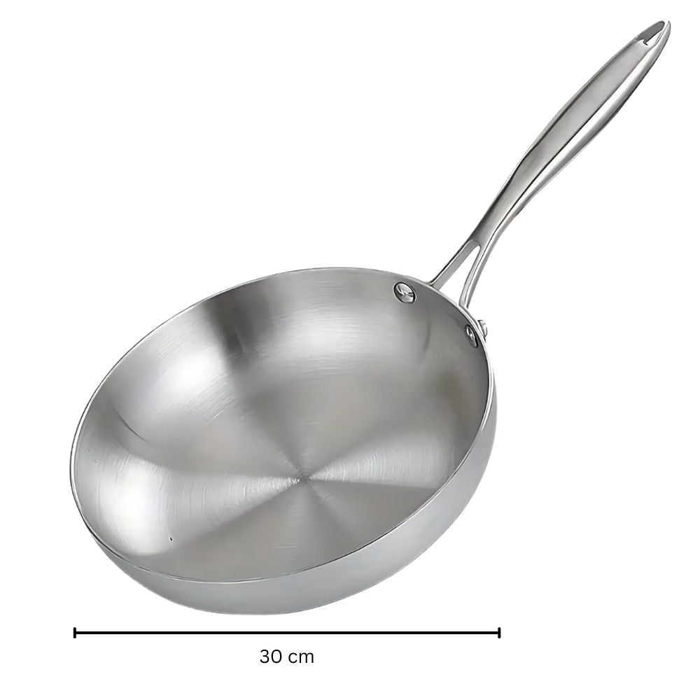 Stainless Steel Frying Pan — alternate angle view