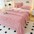 Leaf Embroidery Fleece Winter Blanket — lifestyle shot