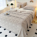 Leaf Embroidery Fleece Winter Blanket — additional view