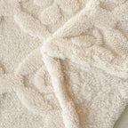 Leaf Embroidery Fleece Winter Blanket — product detail view