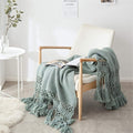 Snug Knit Woven Tassel Blanket — alternate angle view