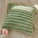 Green Fluffy Cushion Cover — product in use