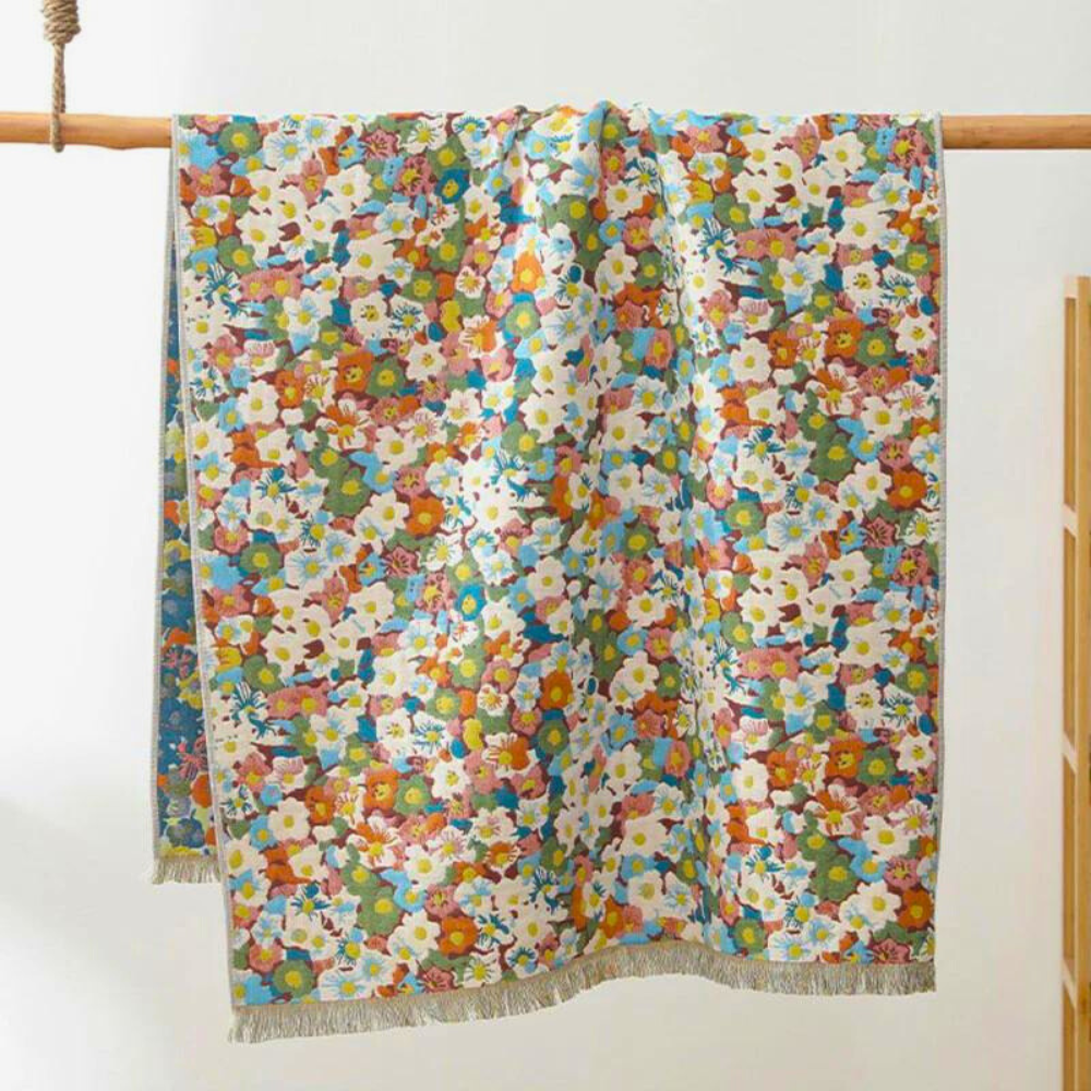 Opulent Flora Reversible Towel — lifestyle shot