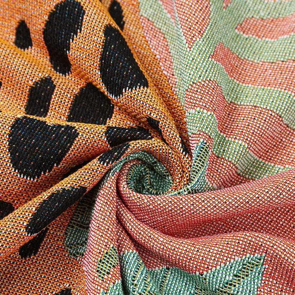 Jungle Leopard Patterned Throw Blanket — product close-up