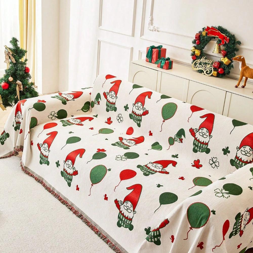 Jolly Gnome Christmas Sofa Cover — product close-up