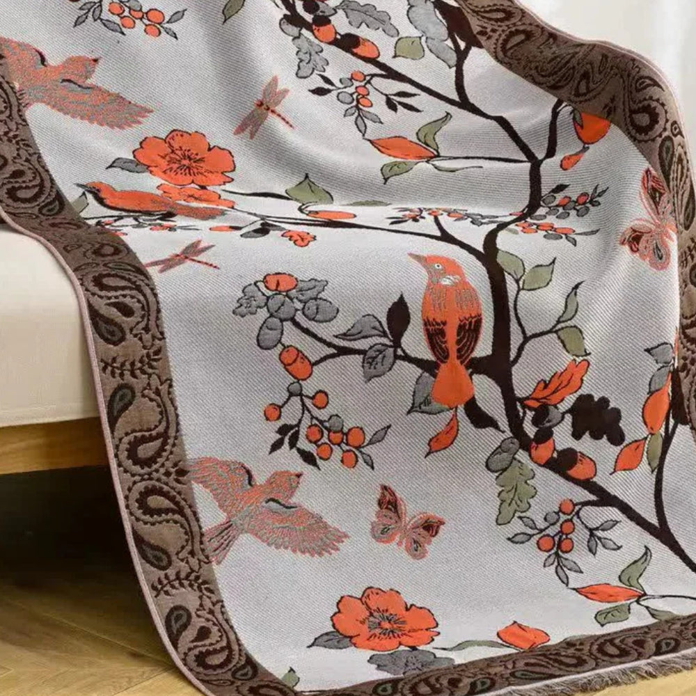 Countryside Charm Bird Cotton Towel — product detail view