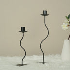 Sculpted Wavy Iron Candle Holder — product detail view