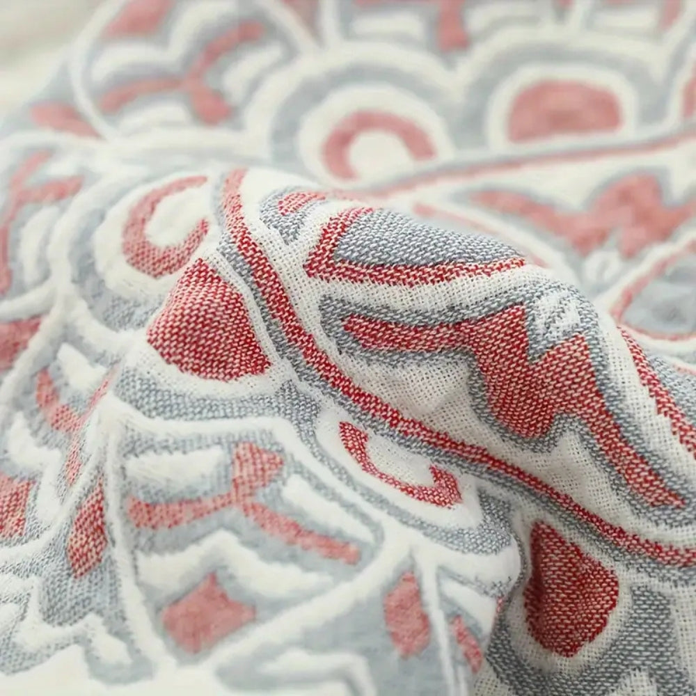 Lunara Floral Cotton Comfort Blanket — product in use