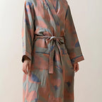 Eden Leaf Cotton Tie Bathrobe — product detail view