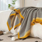 Golden Chevron Luxe Blanket — product in use