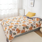 Maple Leaf Cotton Blanket — product in use