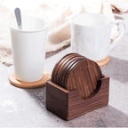 Japanese Style Wooden Coaster | 6pcs Set — product detail view