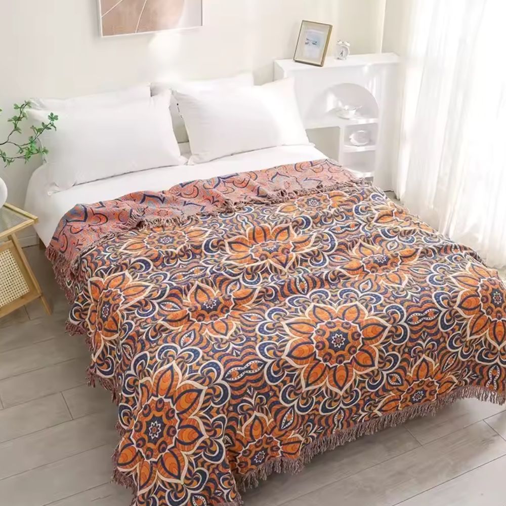 Sienna Sun Cotton Blanket — alternate angle view