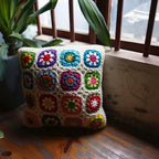 Floral Crochet Cushion Cover — product detail view