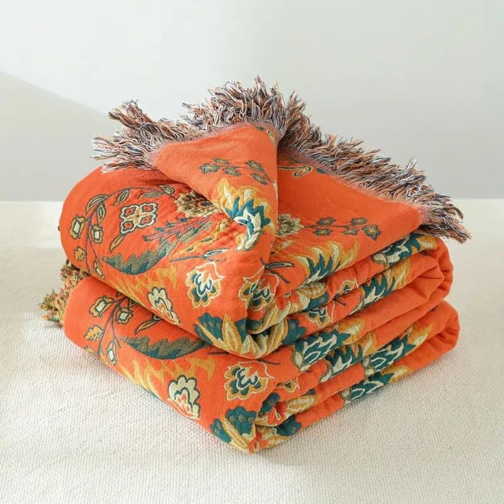 Marigold Reversible Throw Blanket — alternate angle view
