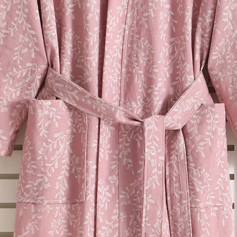 Featherlight Jacquard Cotton Bath Robe — product detail view