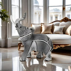 Black & White Spiral Elephant Figurine — product close-up