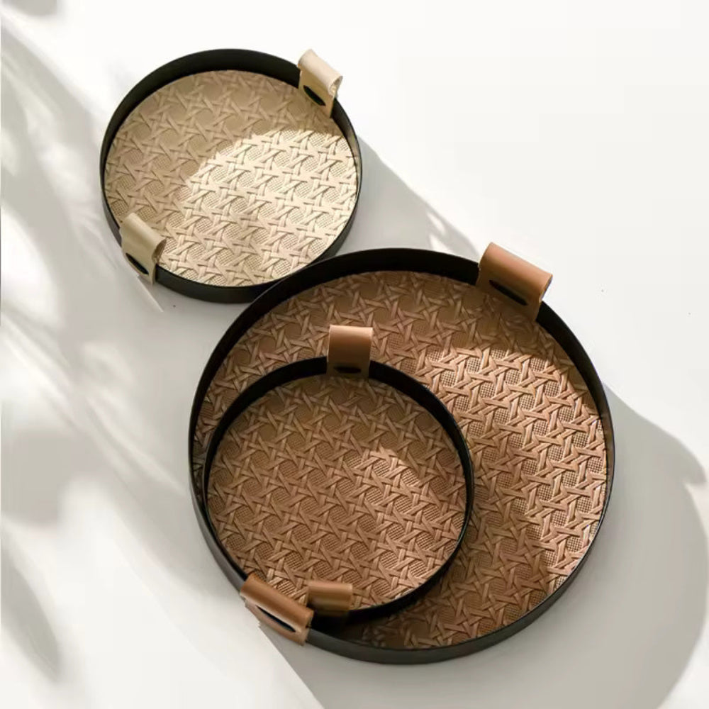 Nordic-Inspired Rattan Weave Tray — product in use
