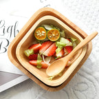Natural Wood Square Bowl — product detail view