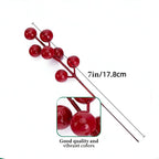 Artificial Pine Branches with Red Berries — product close-up