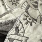 Mandala Art Pattern Reversible Cotton Blanket — product detail view