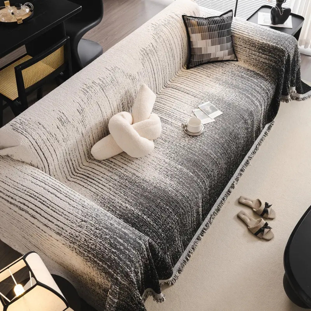Neutral Tone Chenille Sofa Cover