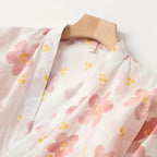 Women's Floral Pattern Cotton Bathrobe — product close-up