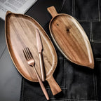 Leaf-Shaped Wooden Serving Plate — lifestyle shot