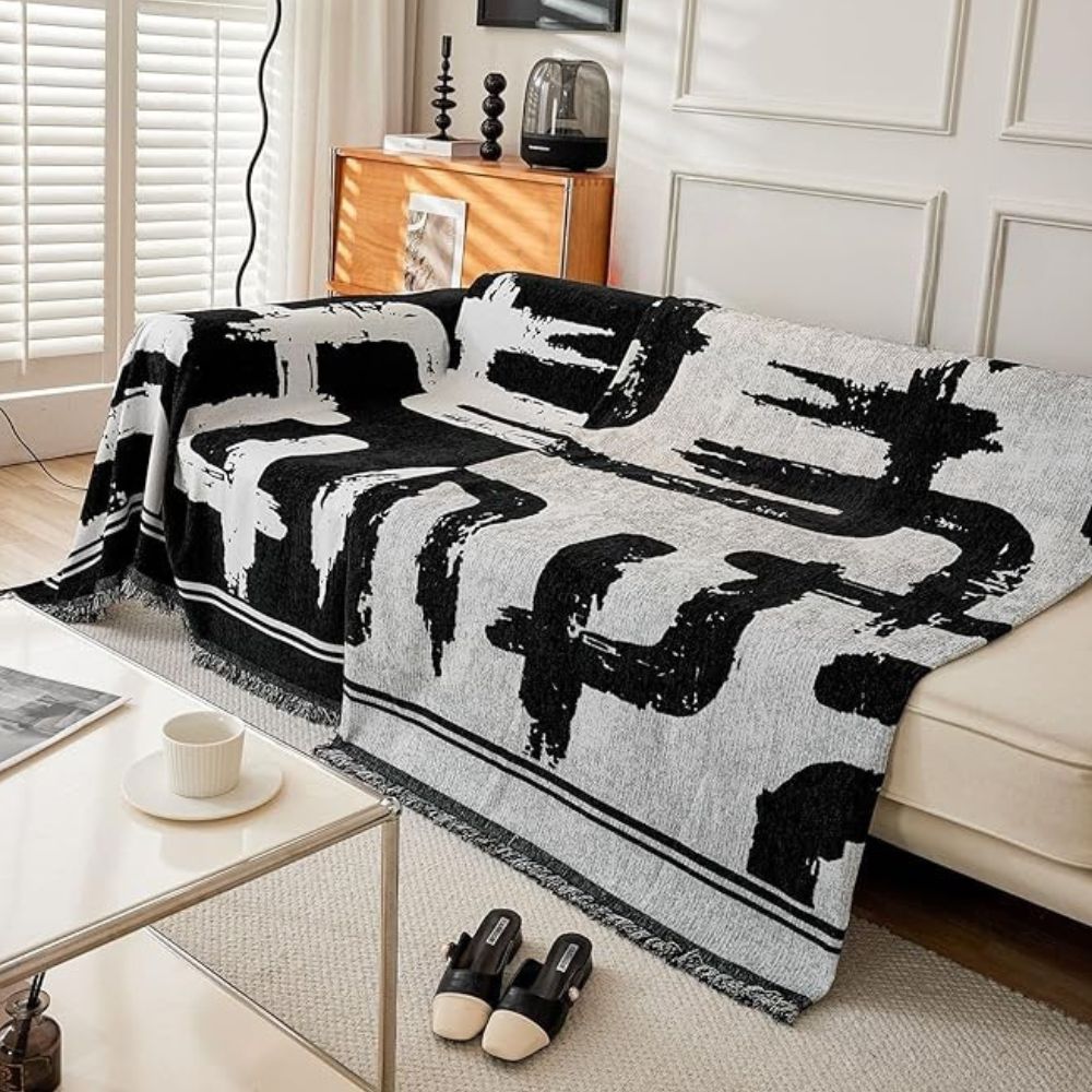Brushstroke Art Sofa Cover — lifestyle shot