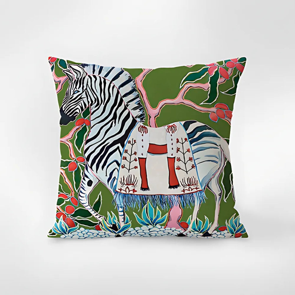 Zebra Tapestry Tassel Cushion Cover — main product photo