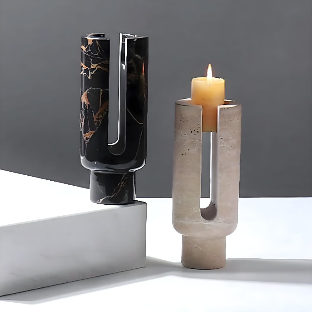Eclipse Marble Candle Holder — product in use