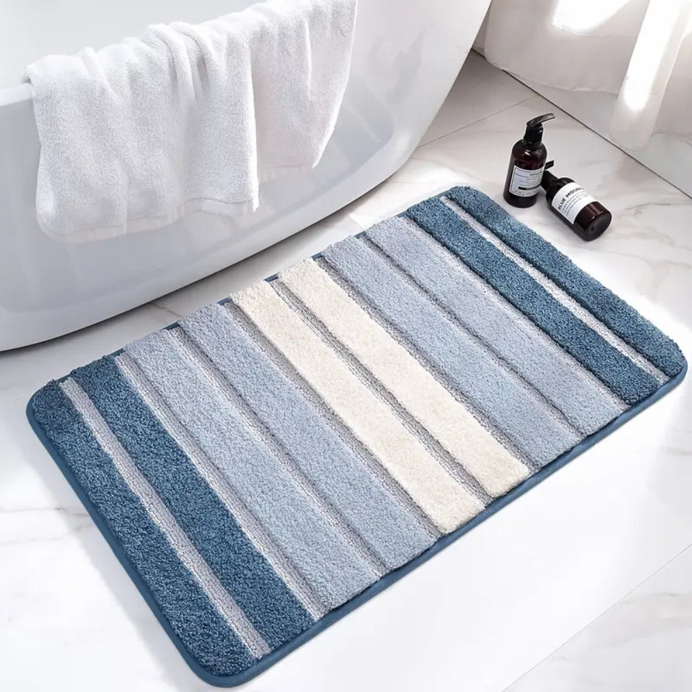 Lumiére Striped Absorbent Bath Mat — product close-up