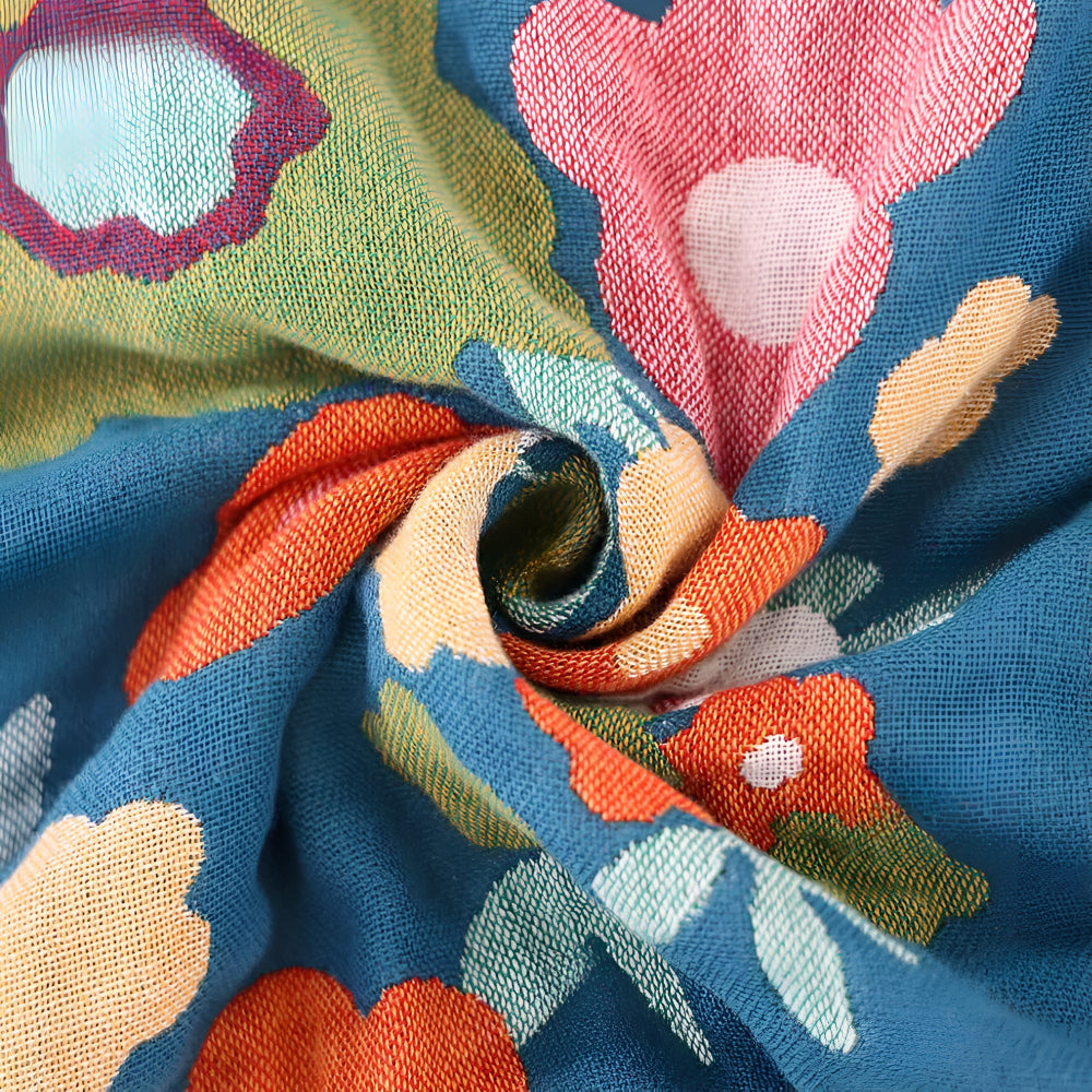 Wildflower Botanical Bliss Cotton Blanket — product in use
