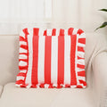 Retro Striped Ruffle Cushion Cover — product feature detail