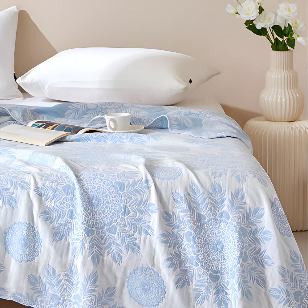 Fresh Floral Comfy Cotton Blanket — product detail view