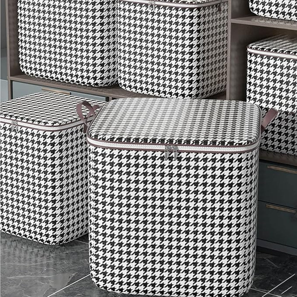 Houndstooth Collapsible Storage Box — main product photo