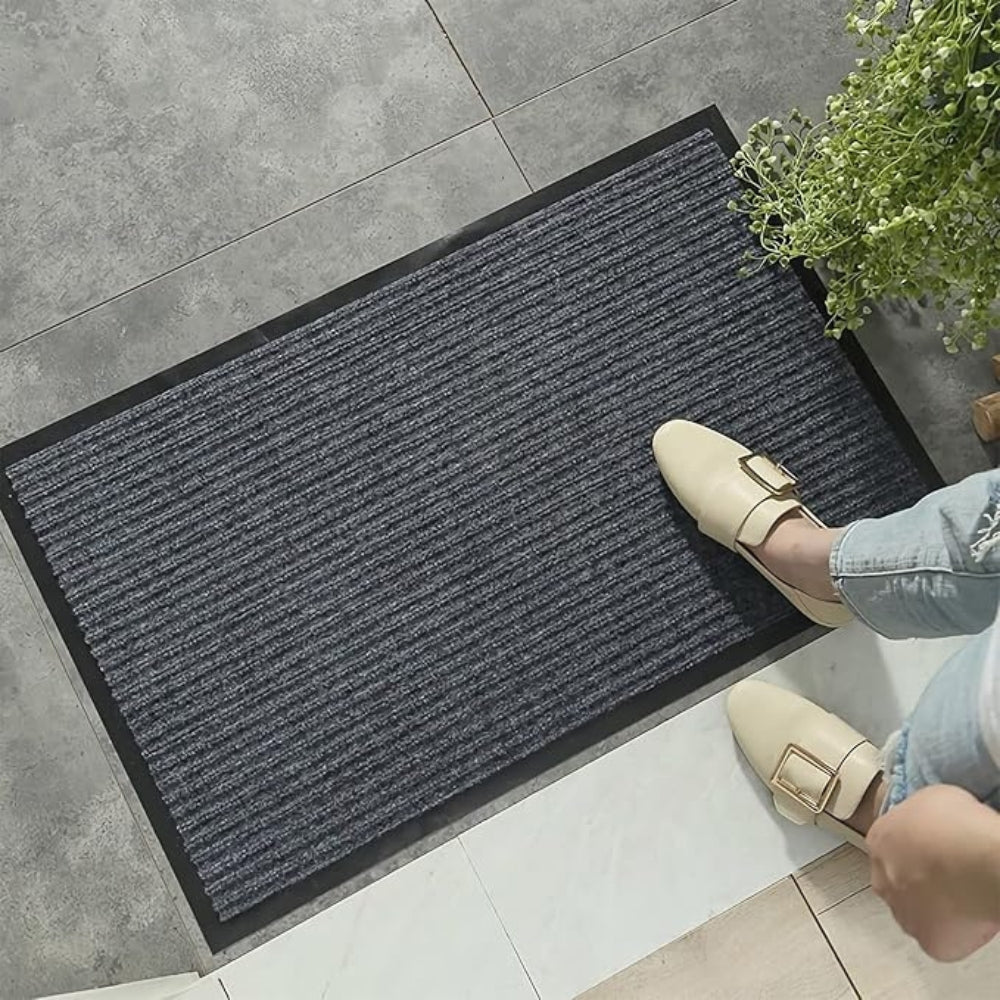 Durable Stripped Door Mat — alternate angle view