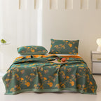 Jacquard Floral Ginkgo Leaves Reversible Coverlet — alternate angle view