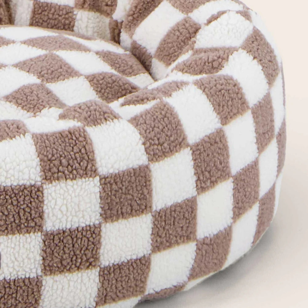 Snuggle Floral Checkerboard Pet Bed — product detail view