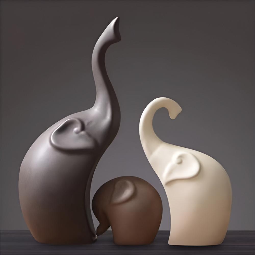 Modern Grace Elephant Sculptures — alternate angle view