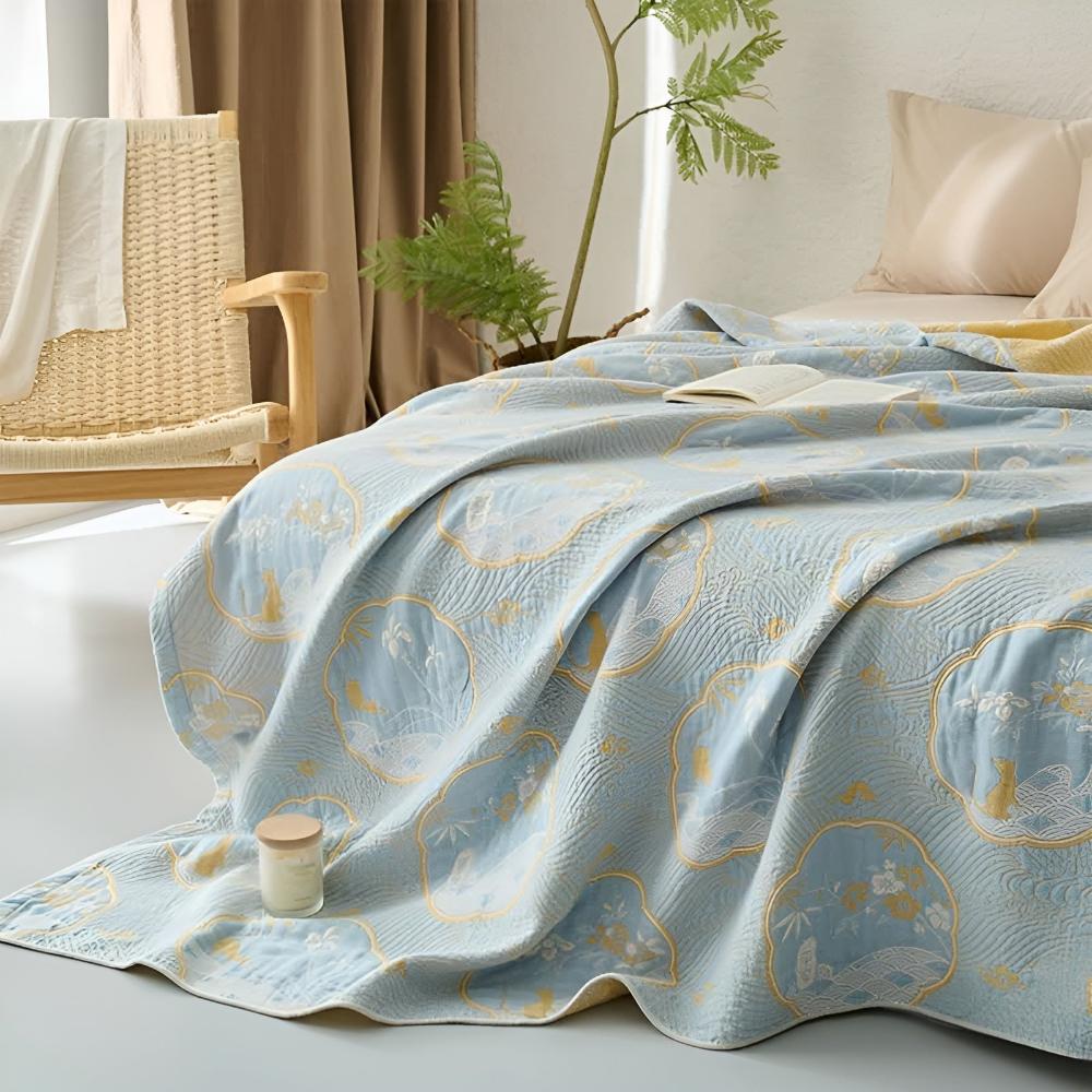 Reversible Coastal Dreams Blanket — material texture close-up